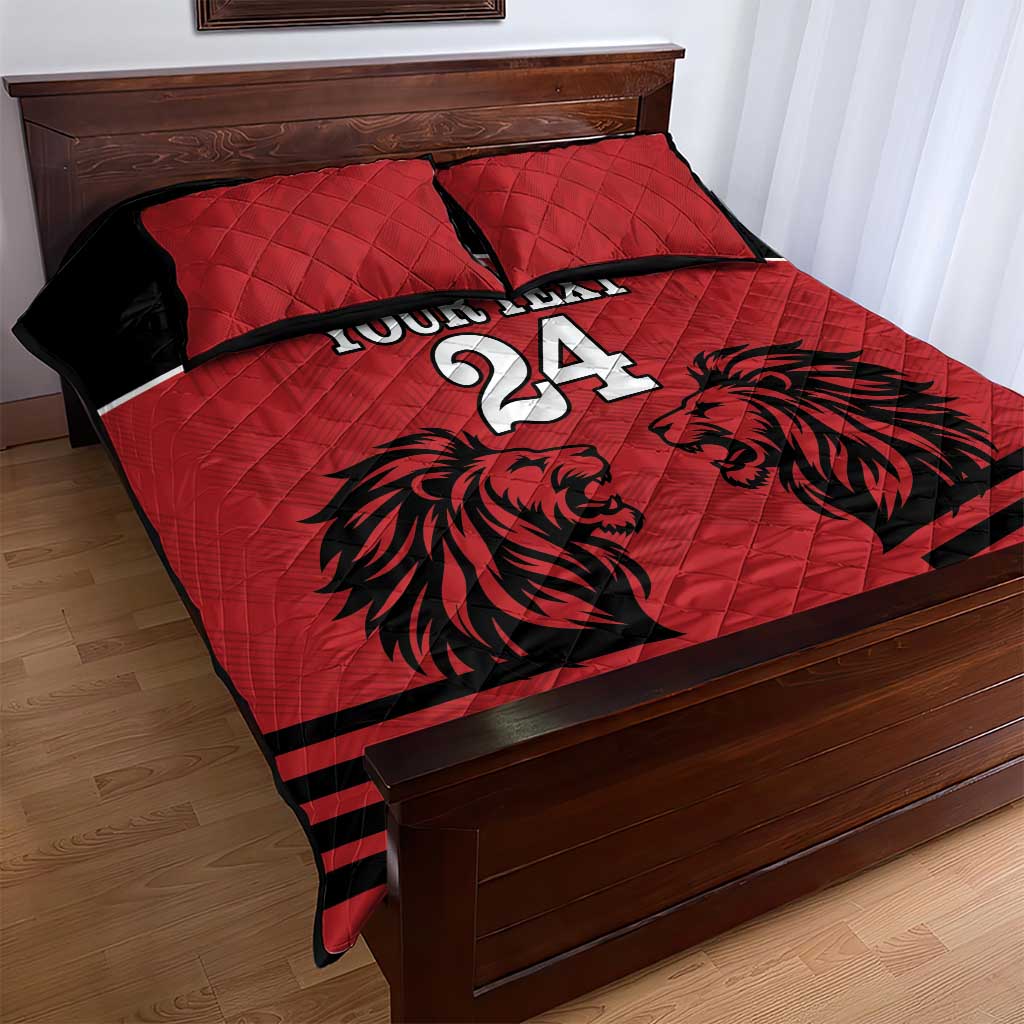 Custom Afro Kenya Rugby Quilt Bed Set African Lion Head LT18