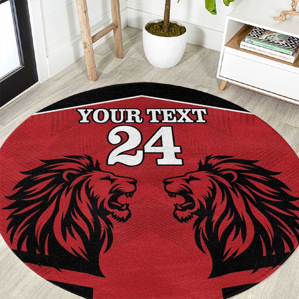 Custom Afro Kenya Rugby Round Carpet African Lion Head LT18