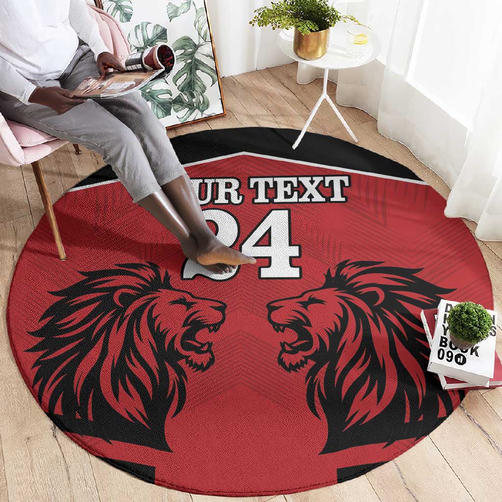 Custom Afro Kenya Rugby Round Carpet African Lion Head LT18