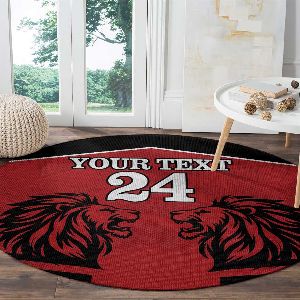 Custom Afro Kenya Rugby Round Carpet African Lion Head LT18