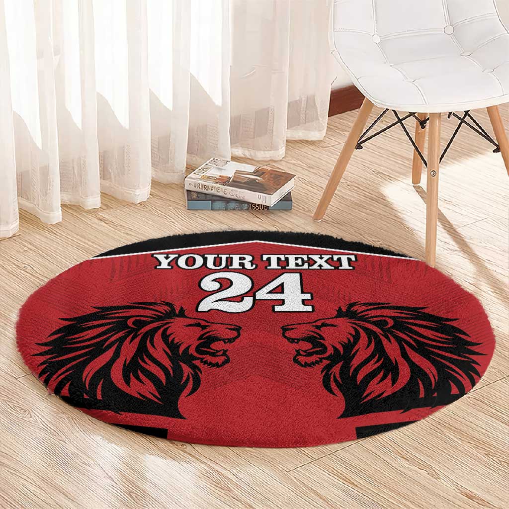 Custom Afro Kenya Rugby Round Carpet African Lion Head LT18