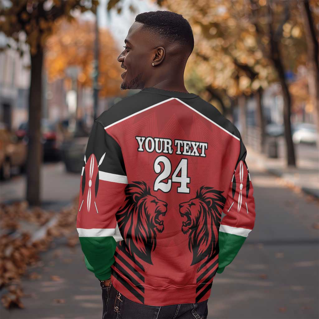 Custom Afro Kenya Rugby Sweatshirt African Lion Head LT18
