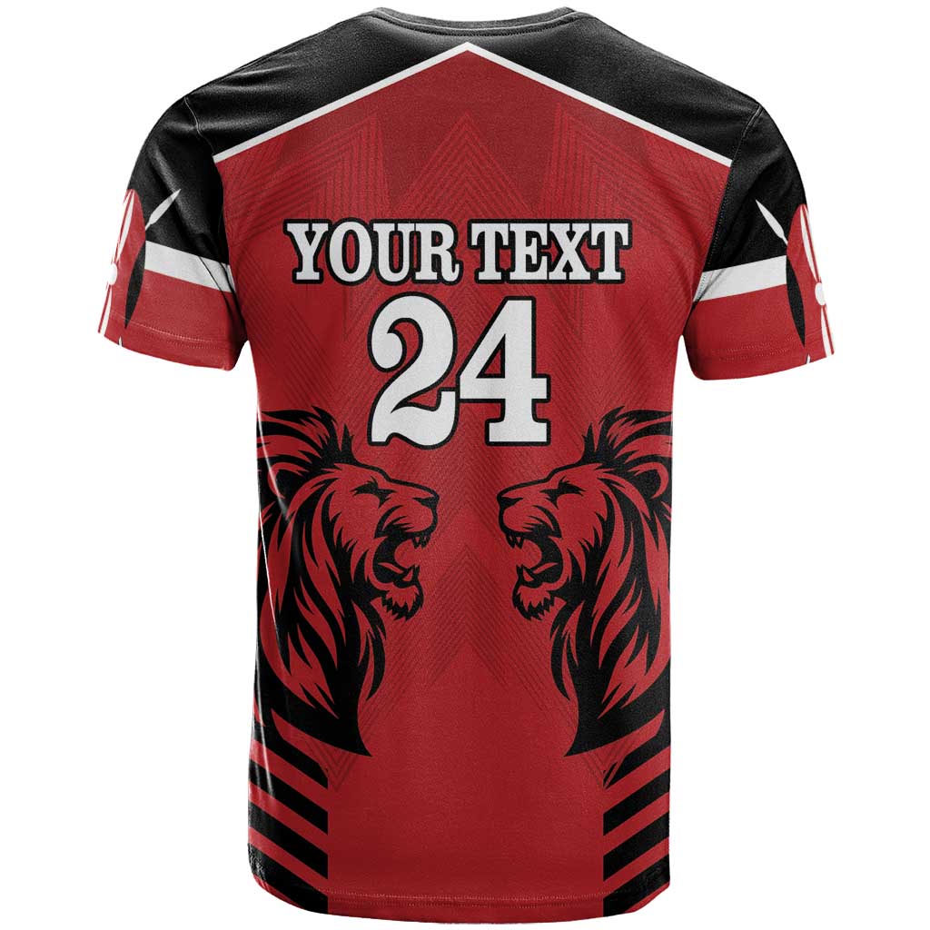 Custom Afro Kenya Rugby T shirt African Lion Head LT18