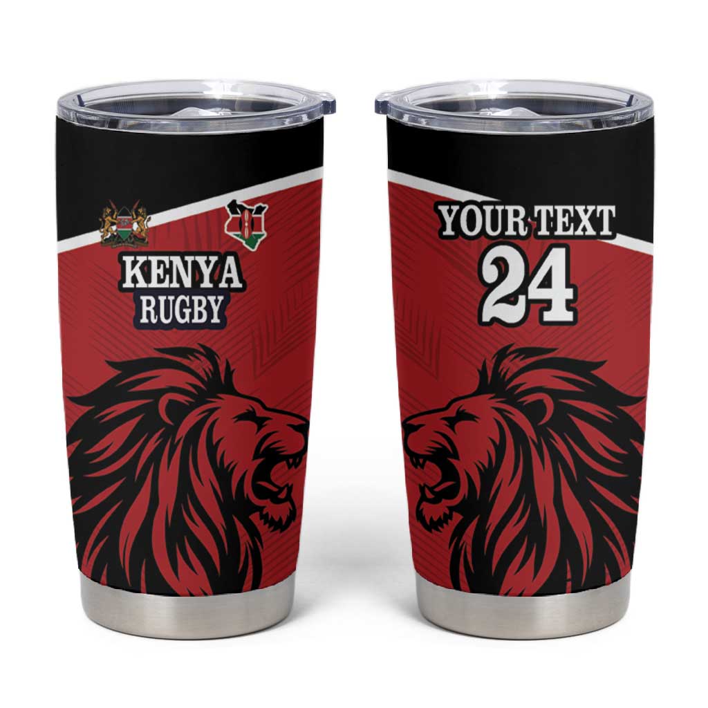 Custom Afro Kenya Rugby Tumbler Cup African Lion Head LT18