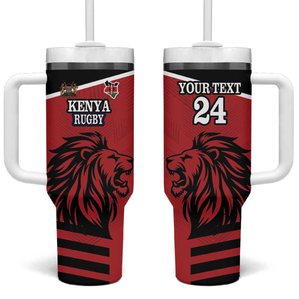 Custom Afro Kenya Rugby Tumbler With Handle African Lion Head LT18