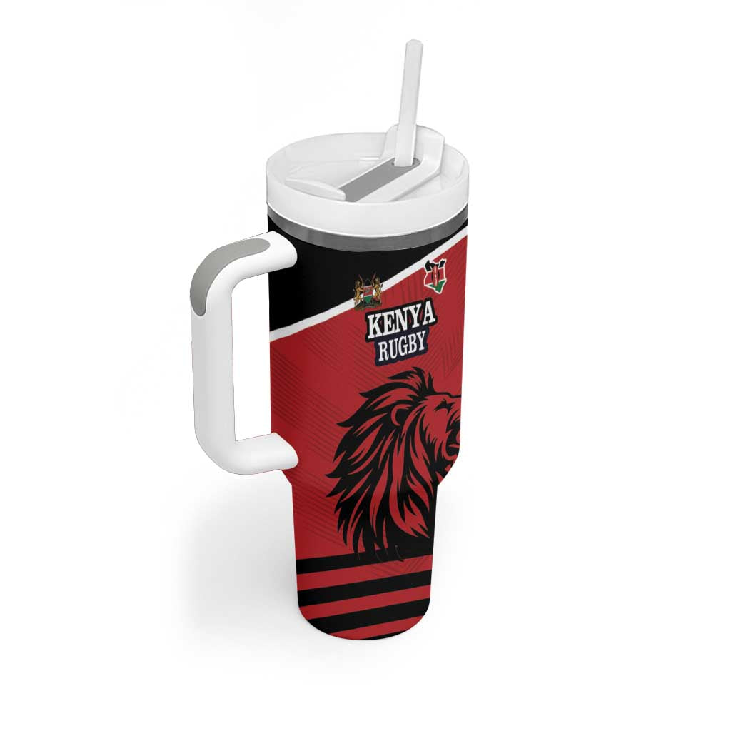 Custom Afro Kenya Rugby Tumbler With Handle African Lion Head LT18