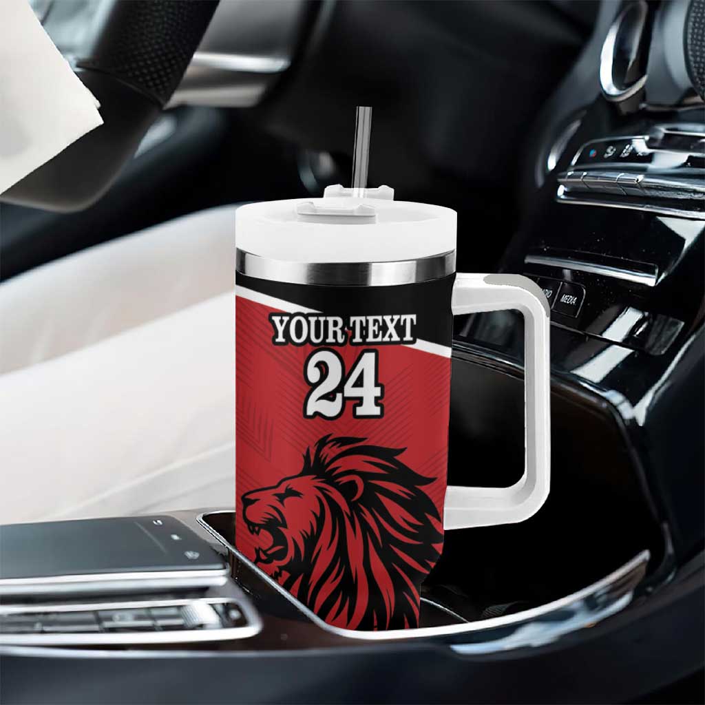 Custom Afro Kenya Rugby Tumbler With Handle African Lion Head LT18