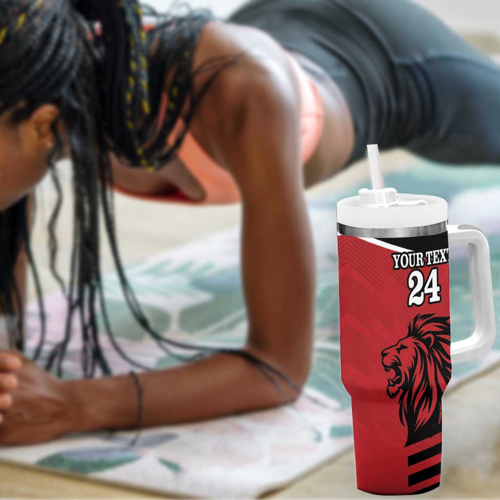 Custom Afro Kenya Rugby Tumbler With Handle African Lion Head LT18