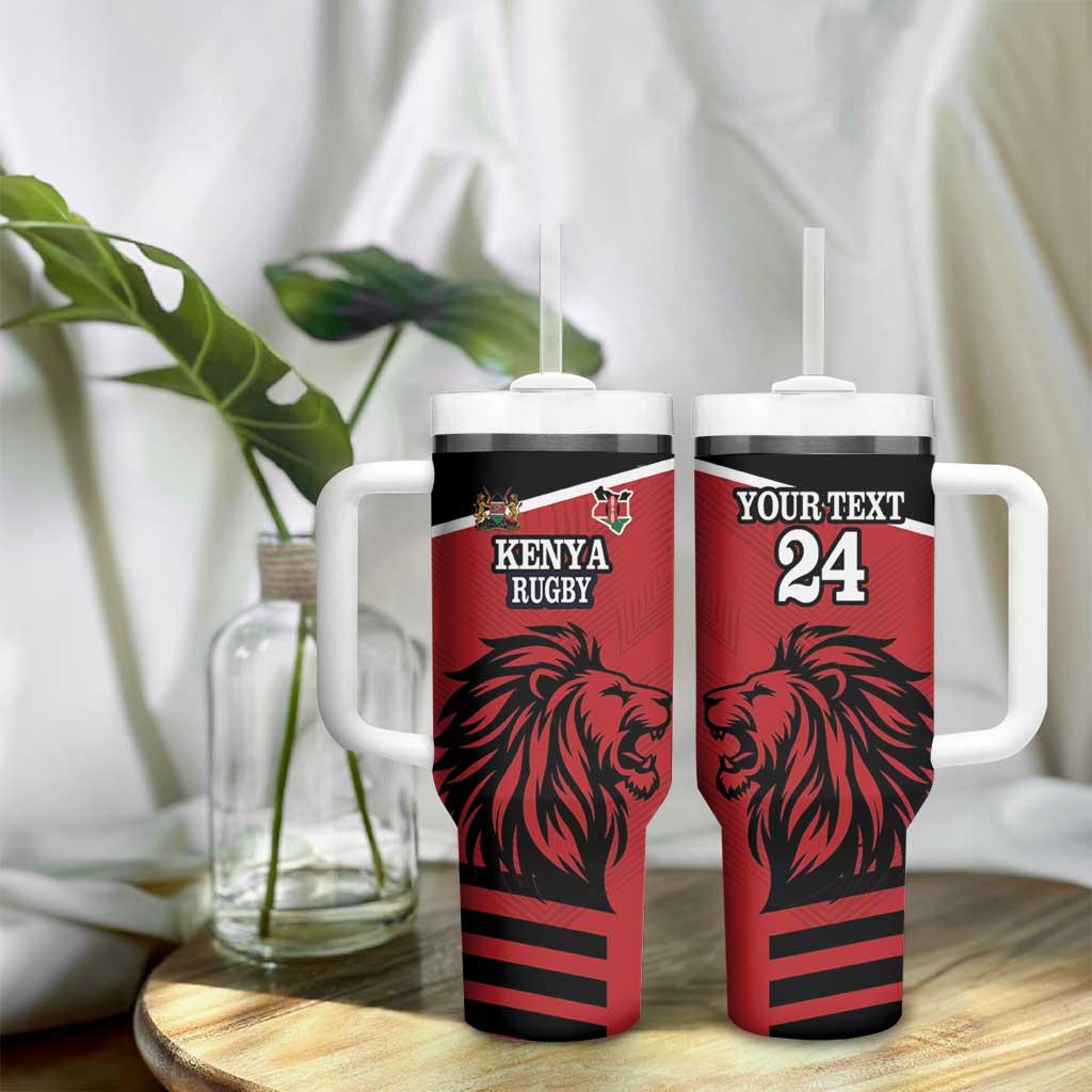 Custom Afro Kenya Rugby Tumbler With Handle African Lion Head LT18