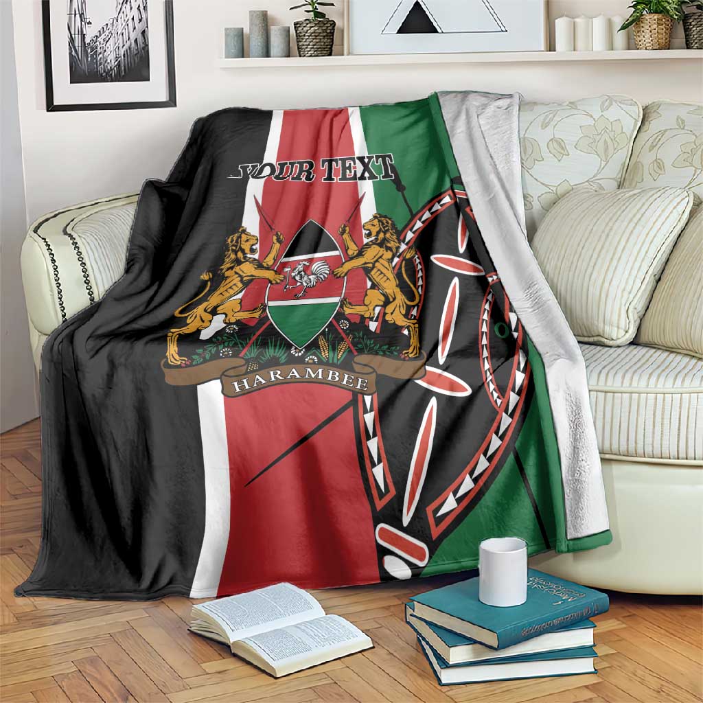 Personalized Jamhuri Day Blanket Kenya Map With African Shield LT18