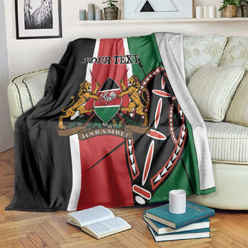 Personalized Jamhuri Day Blanket Kenya Map With African Shield LT18