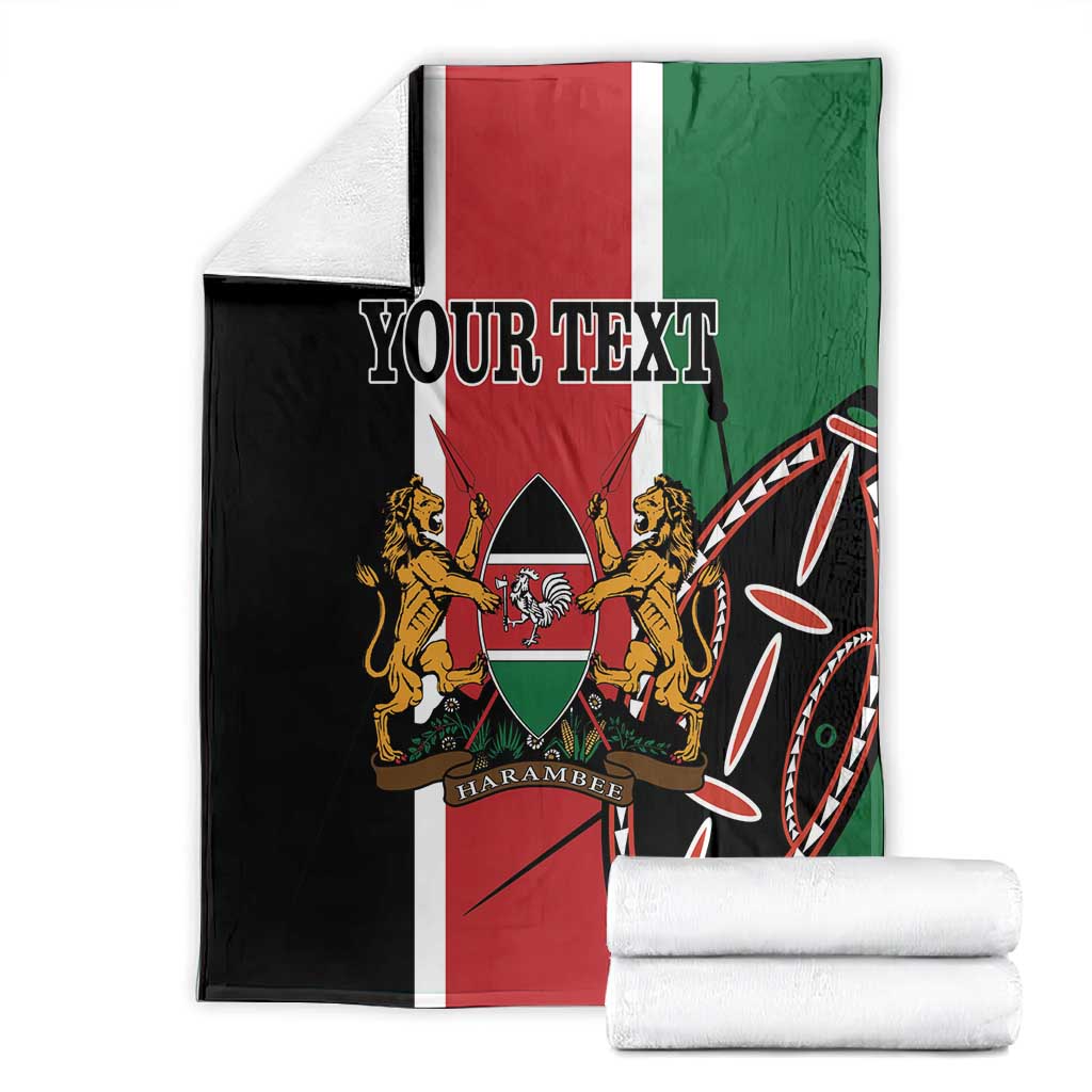 Personalized Jamhuri Day Blanket Kenya Map With African Shield LT18