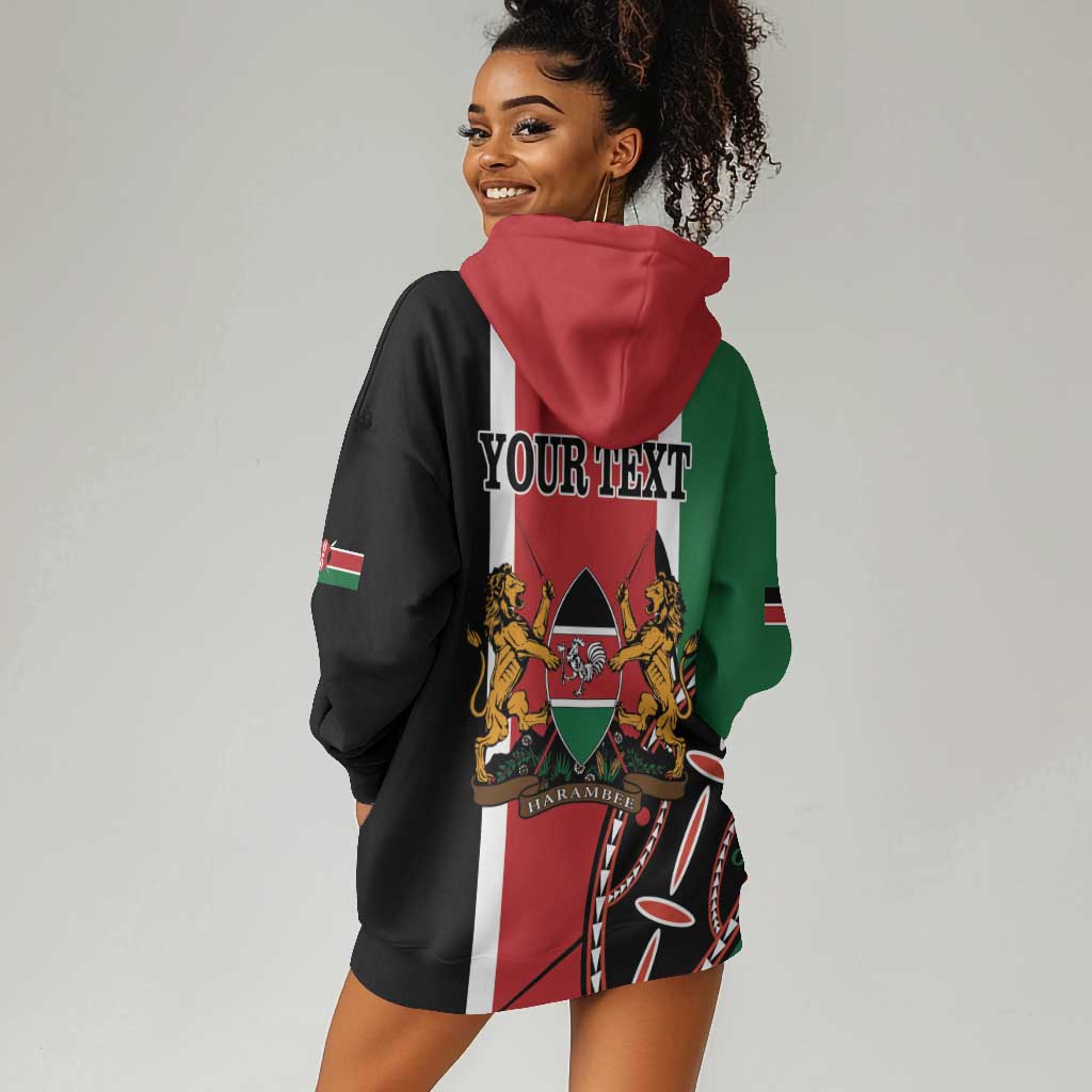 Personalized Jamhuri Day Hoodie Dress Kenya Map With African Shield LT18