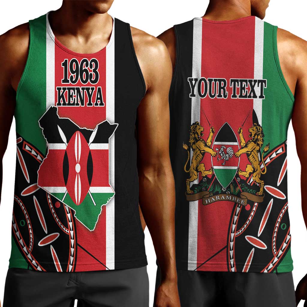 Personalized Jamhuri Day Men Tank Top Kenya Map With African Shield LT18