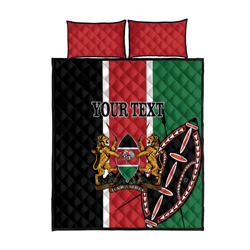 Personalized Jamhuri Day Quilt Bed Set Kenya Map With African Shield LT18