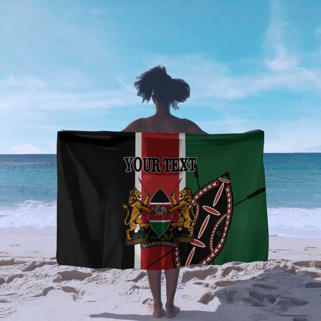 Personalized Jamhuri Day Sarong Kenya Map With African Shield LT18