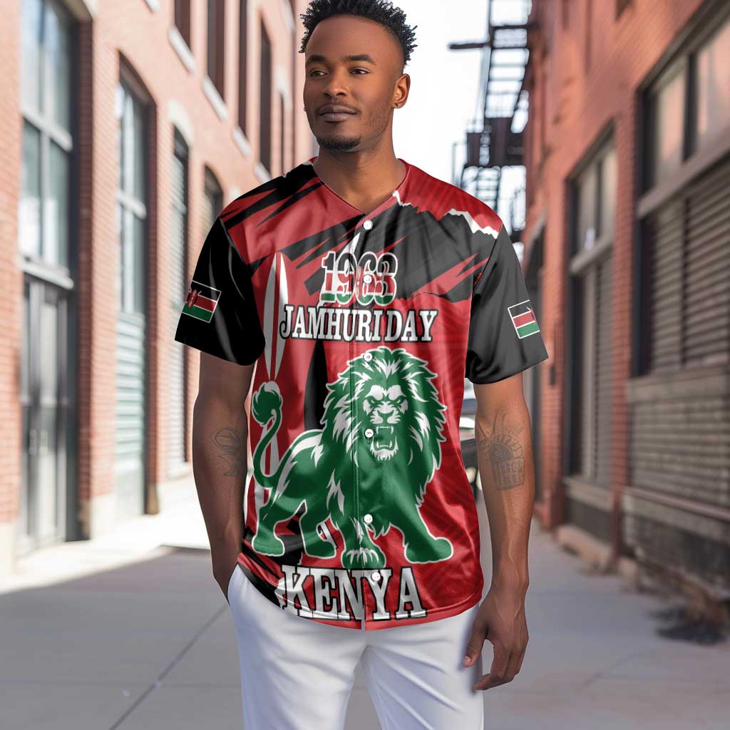 Personalized Jamhuri Day 1963 Baseball Jersey Angry Lion With African Shield LT18