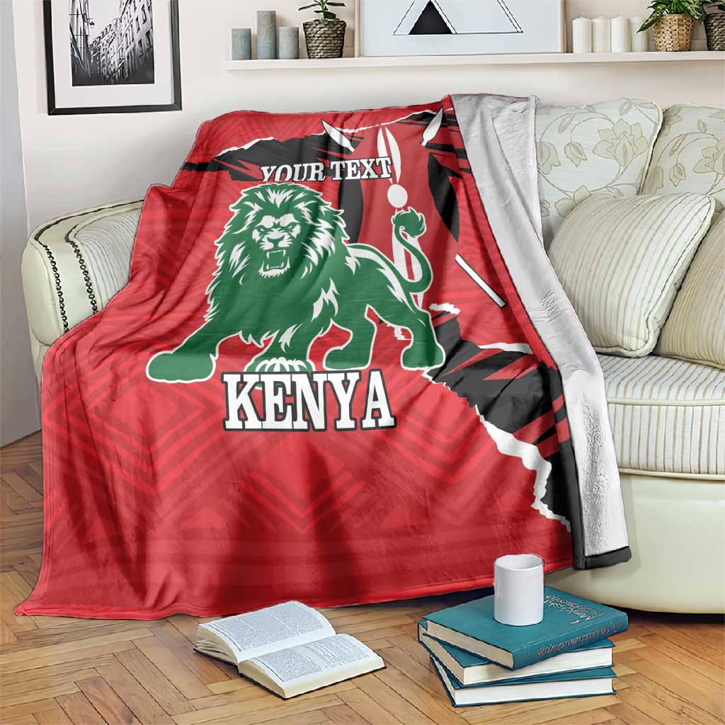 Personalized Jamhuri Day 1963 Blanket Angry Lion With African Shield LT18