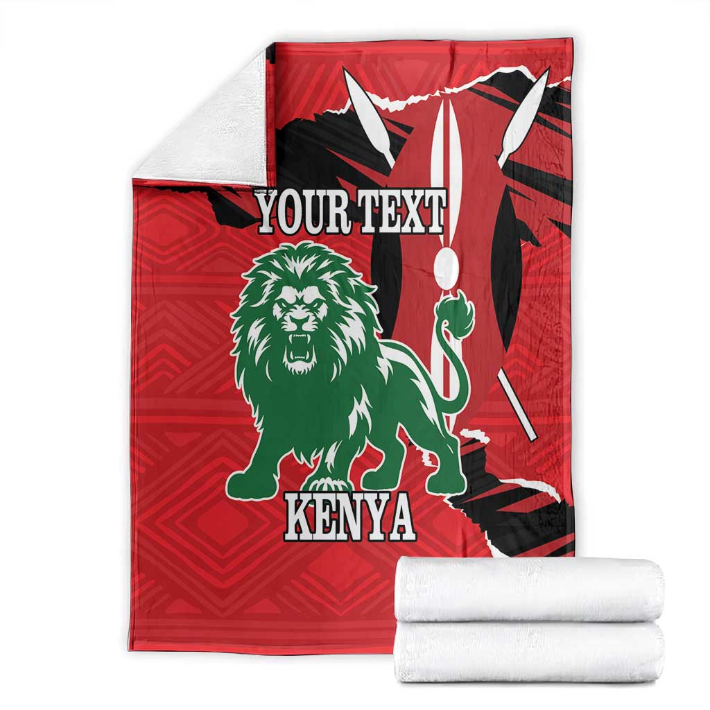 Personalized Jamhuri Day 1963 Blanket Angry Lion With African Shield LT18