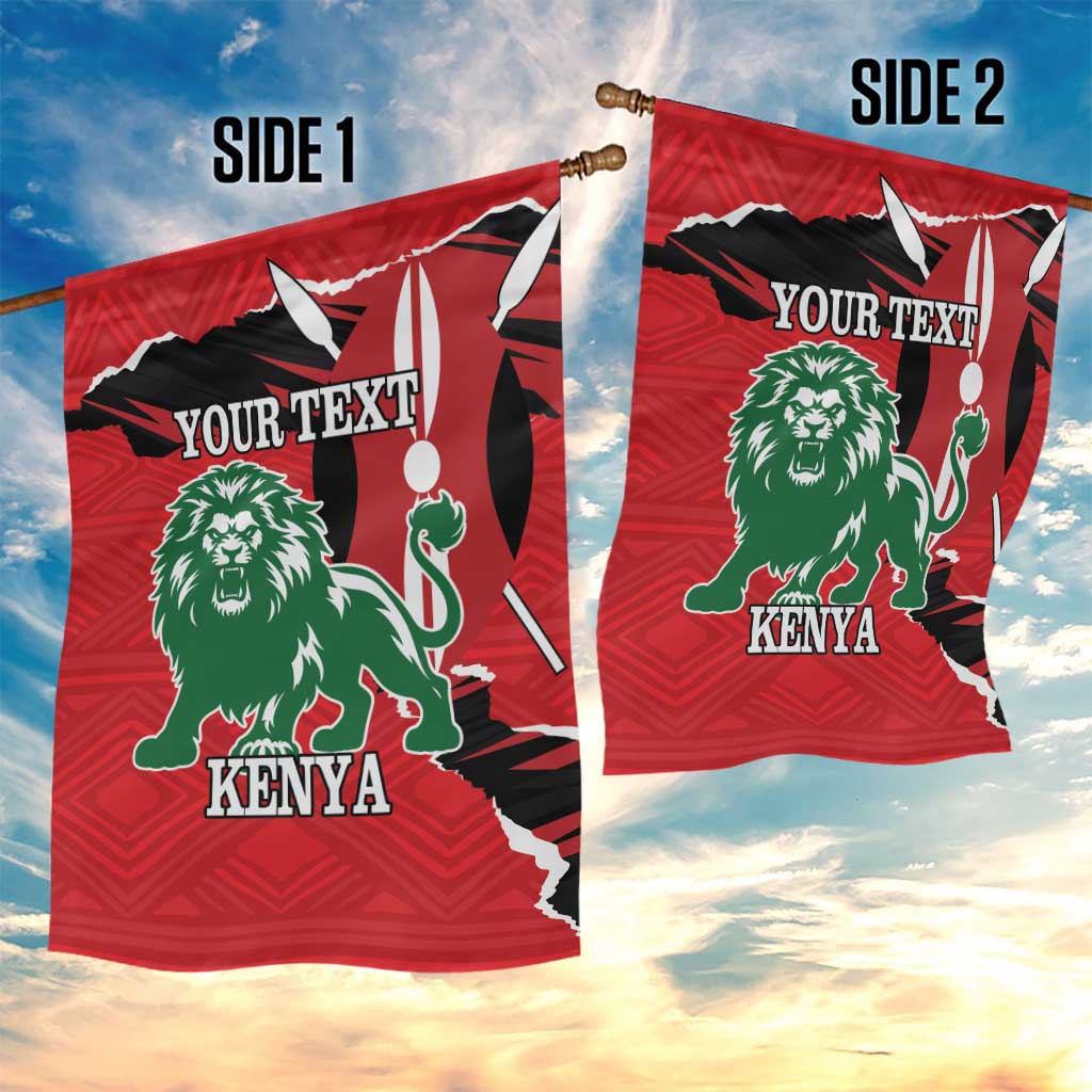 Personalized Jamhuri Day 1963 Garden Flag Angry Lion With African Shield LT18