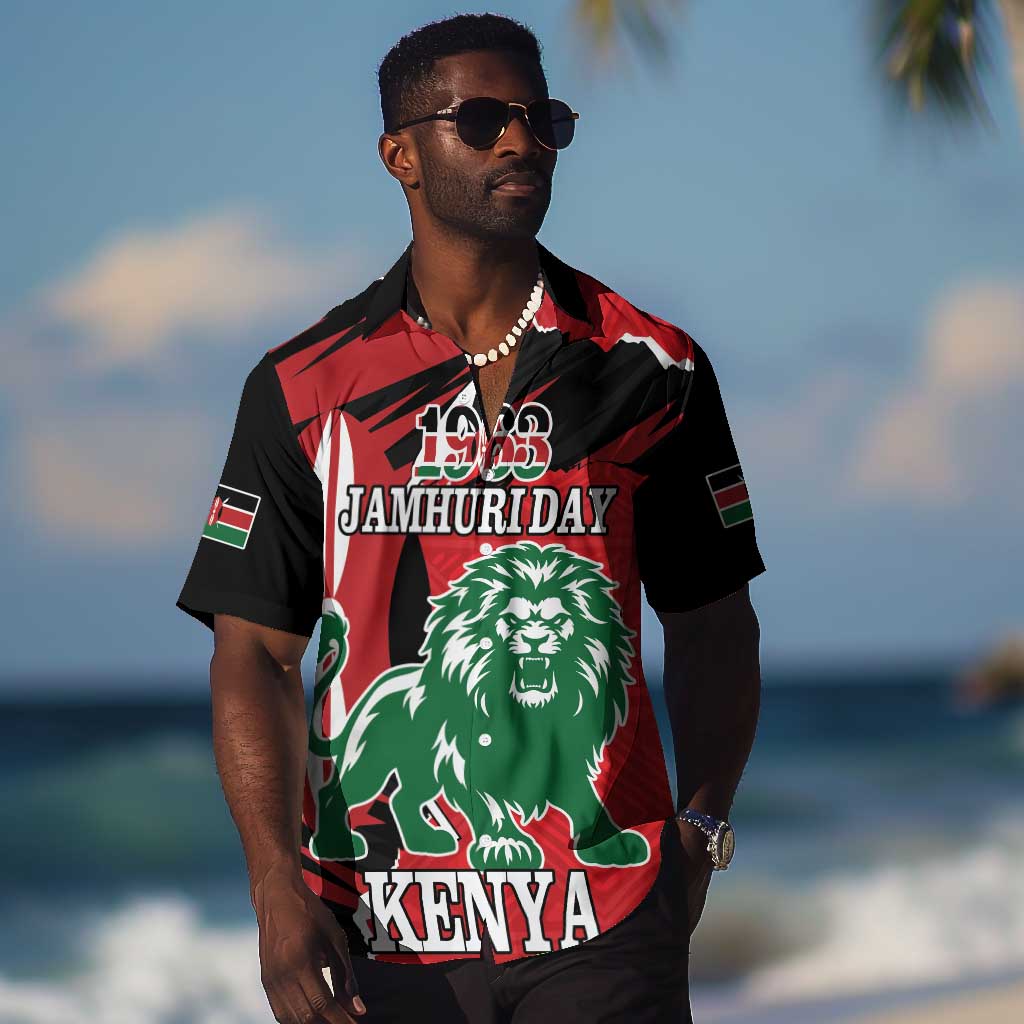 Personalized Jamhuri Day 1963 Hawaiian Shirt Angry Lion With African Shield LT18