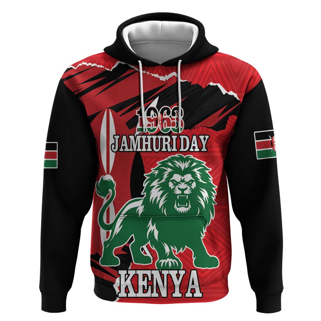 Personalized Kenya Independence Day Hoodie Angry Lion - Happy Jamhuri Day 1963 LT18