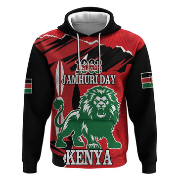 Personalized Kenya Independence Day Hoodie Angry Lion - Happy Jamhuri Day 1963 LT18