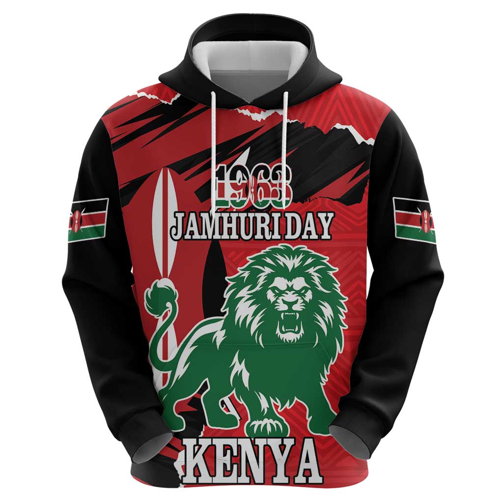 Personalized Kenya Independence Day Hoodie Angry Lion - Happy Jamhuri Day 1963 LT18