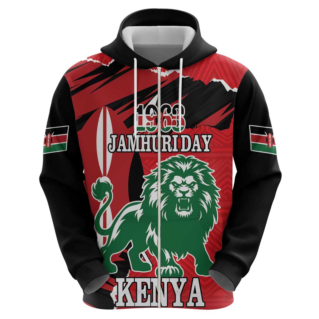 Personalized Kenya Independence Day Hoodie Angry Lion - Happy Jamhuri Day 1963 LT18