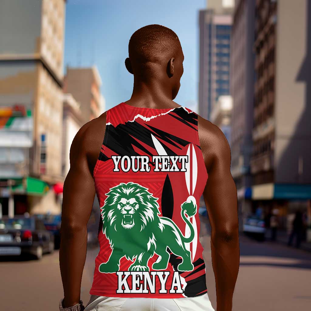 Personalized Jamhuri Day 1963 Men Tank Top Angry Lion With African Shield LT18