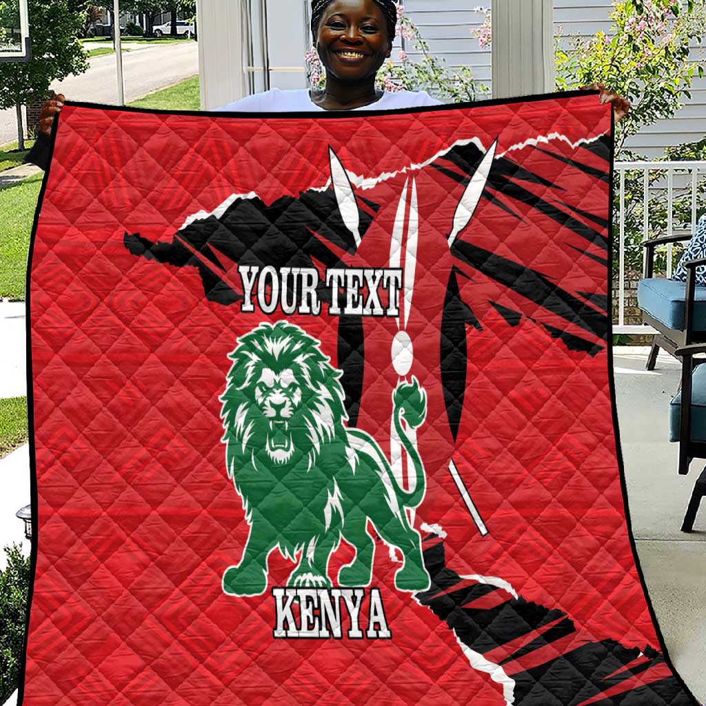 Personalized Jamhuri Day 1963 Quilt Angry Lion With African Shield LT18