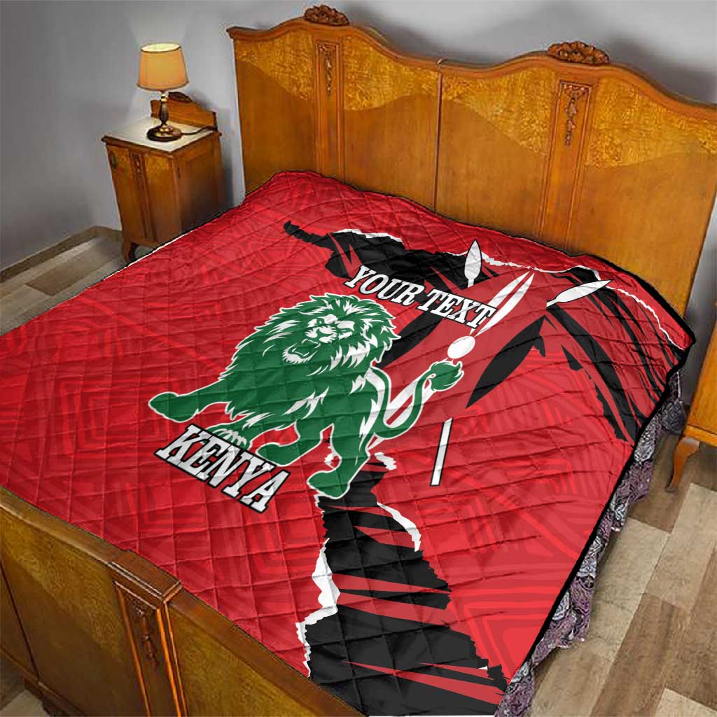 Personalized Jamhuri Day 1963 Quilt Angry Lion With African Shield LT18