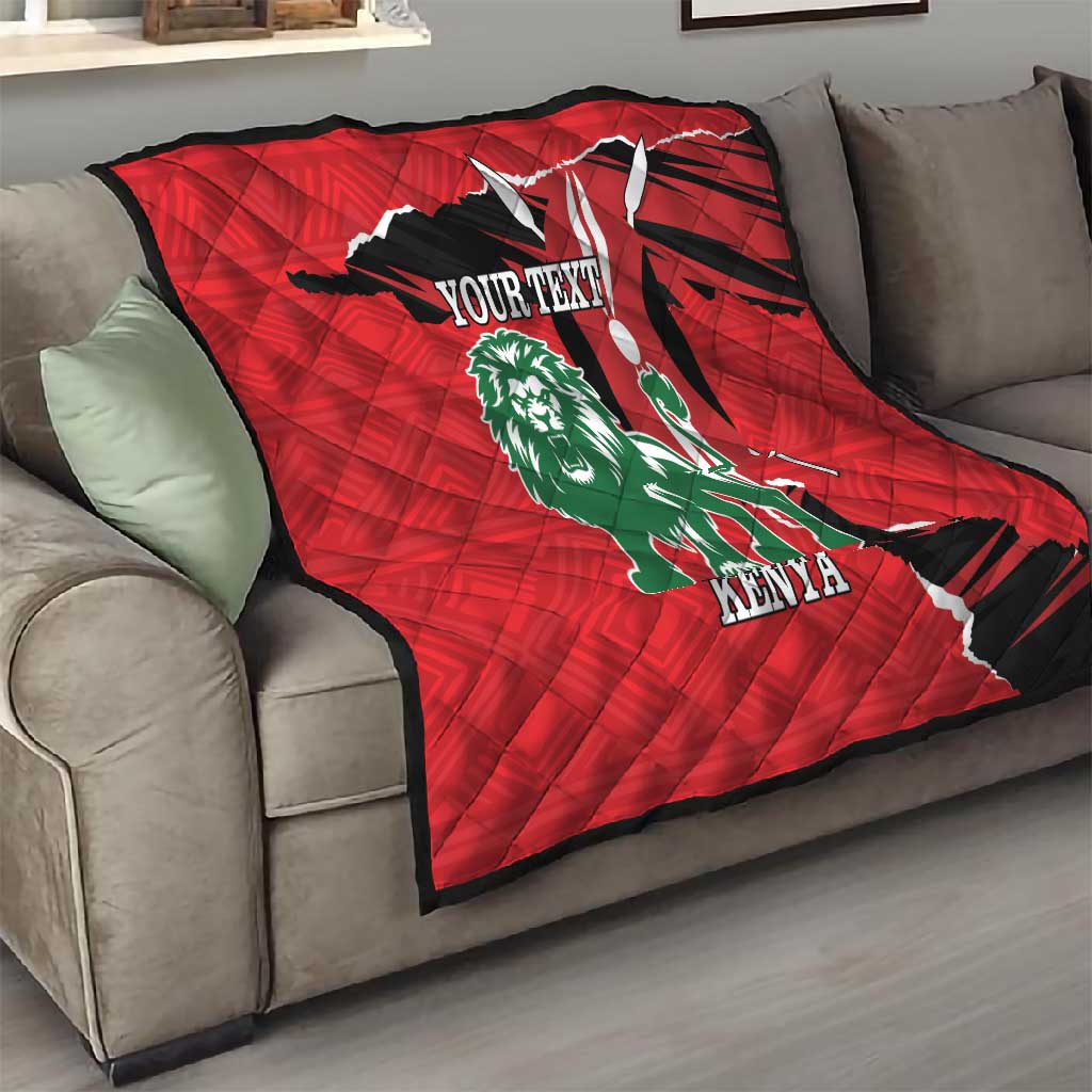 Personalized Jamhuri Day 1963 Quilt Angry Lion With African Shield LT18