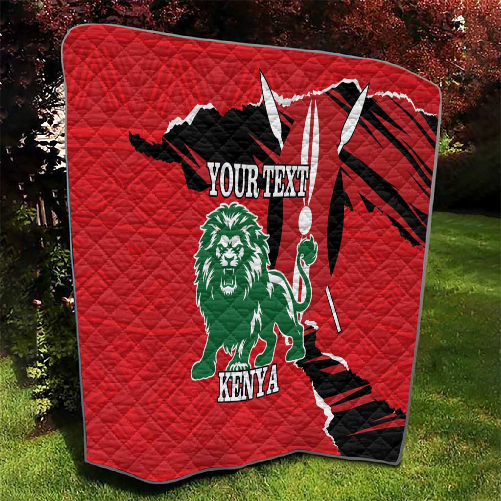 Personalized Jamhuri Day 1963 Quilt Angry Lion With African Shield LT18