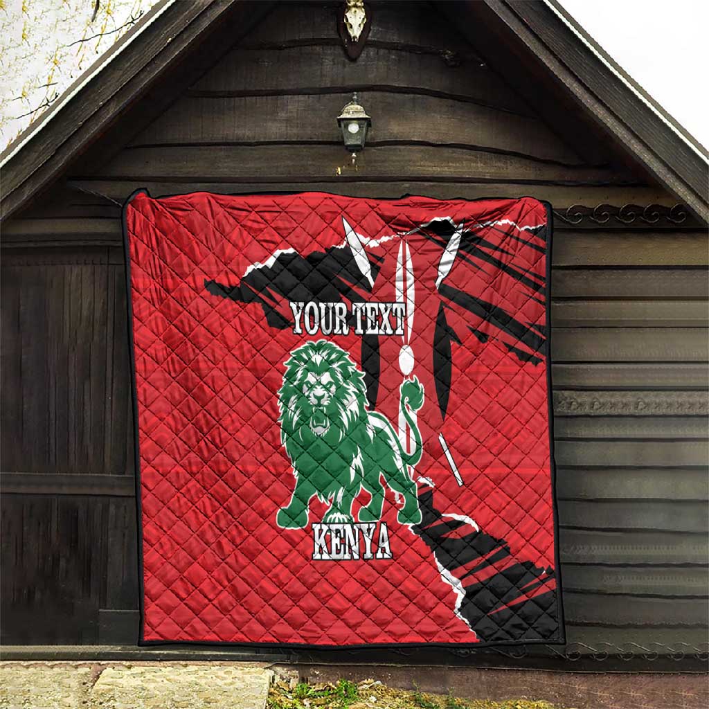 Personalized Jamhuri Day 1963 Quilt Angry Lion With African Shield LT18