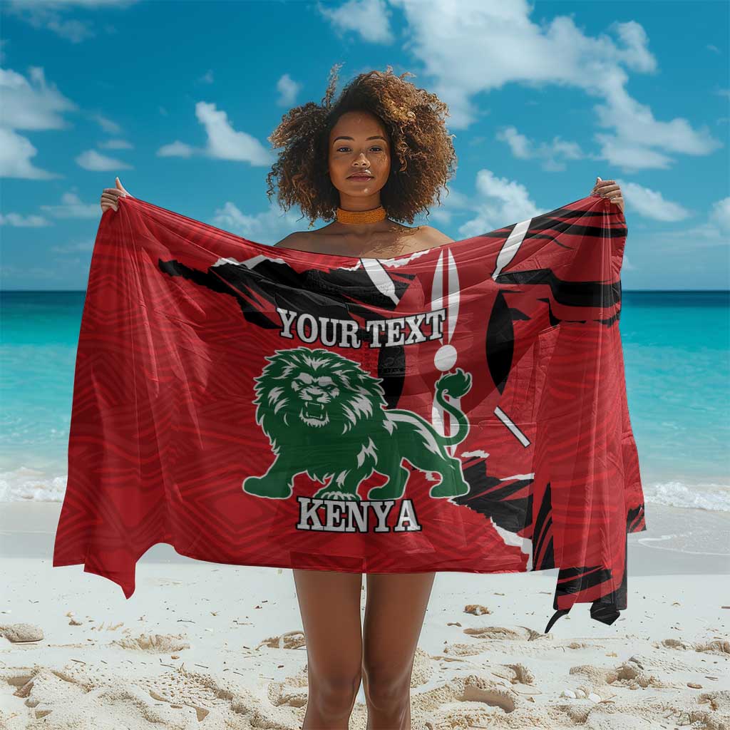 Personalized Jamhuri Day 1963 Sarong Angry Lion With African Shield LT18