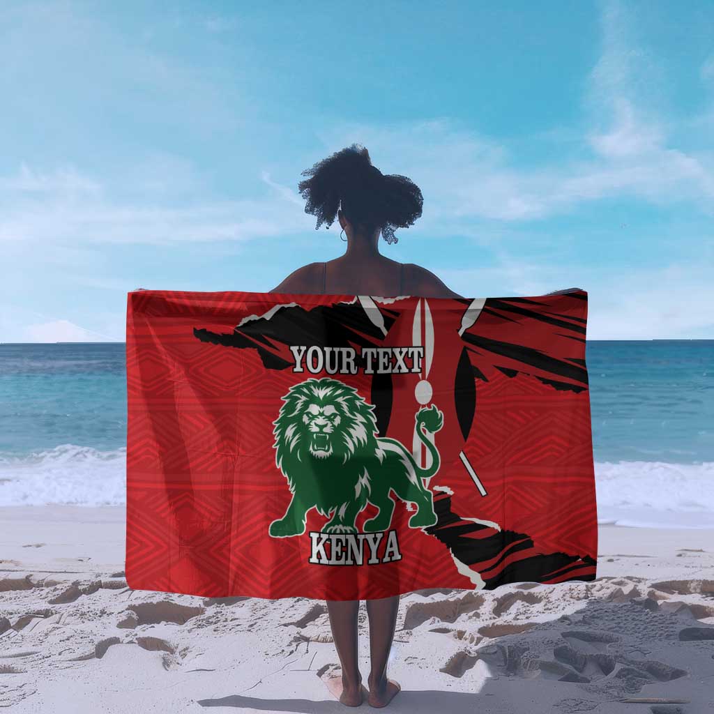 Personalized Jamhuri Day 1963 Sarong Angry Lion With African Shield LT18