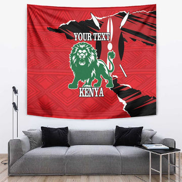 Personalized Jamhuri Day 1963 Tapestry Angry Lion With African Shield LT18