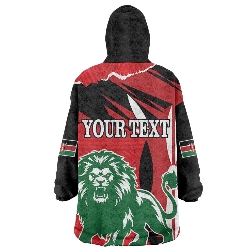Personalized Jamhuri Day 1963 Wearable Blanket Hoodie Angry Lion With African Shield LT18