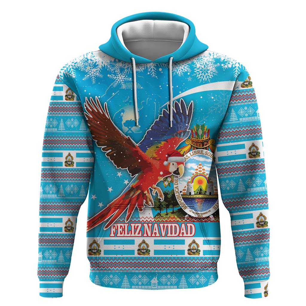 Honduras Christmas Hoodie Scarlet Macaw Feliz Navidad LT18