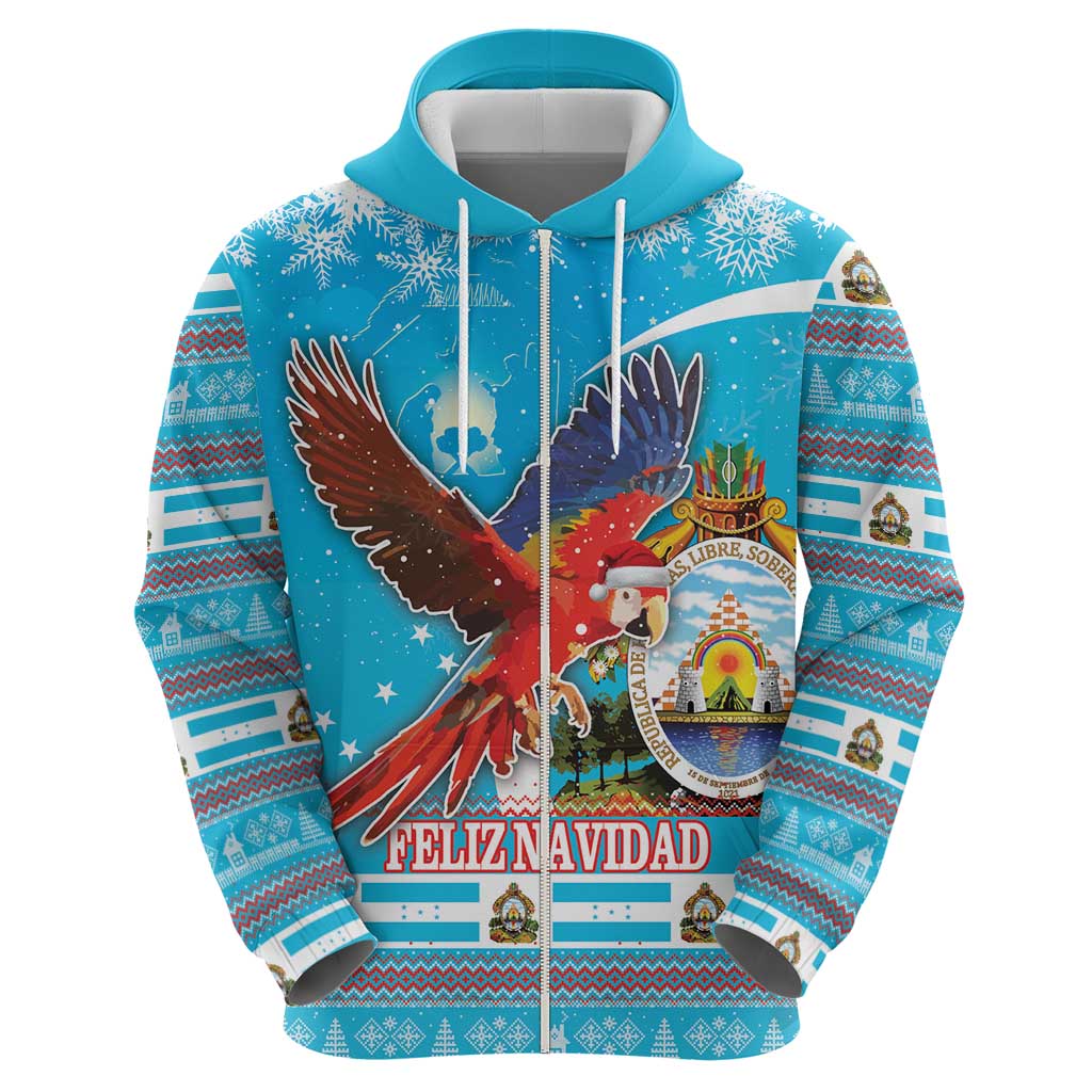 Honduras Christmas Hoodie Scarlet Macaw Feliz Navidad LT18