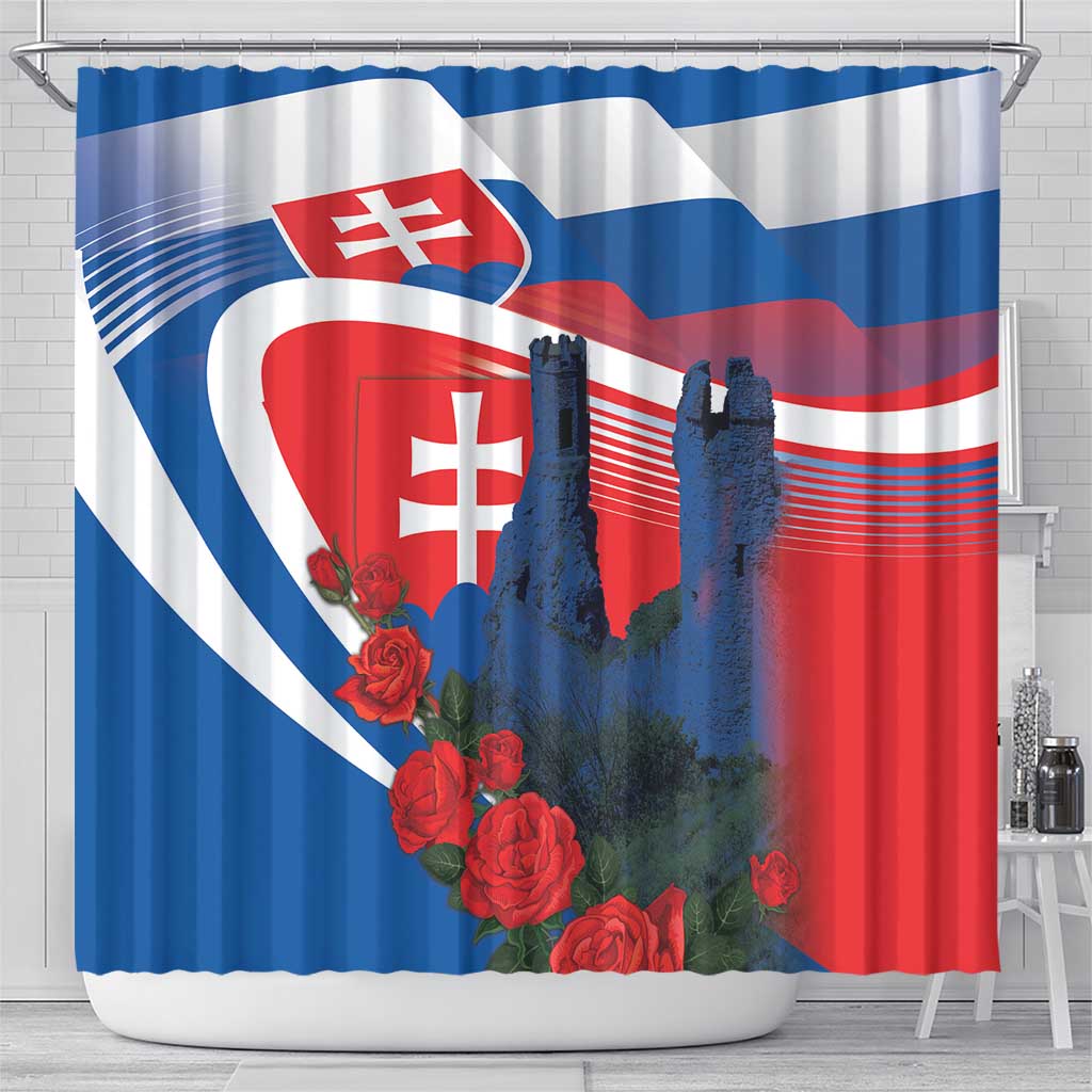 Slovakia Independence Day Shower Curtain Devín Castle Nad Tatrou sa blyska LT18