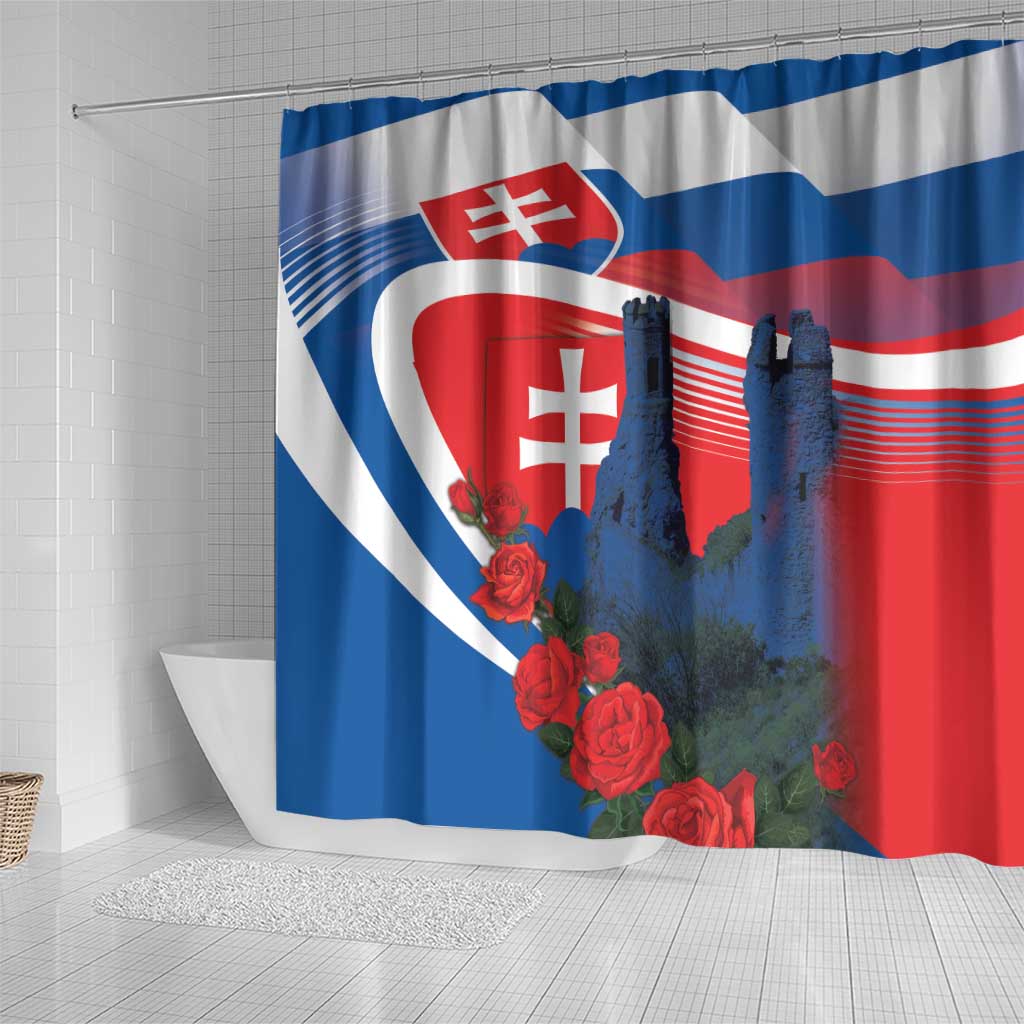 Slovakia Independence Day Shower Curtain Devín Castle Nad Tatrou sa blyska LT18