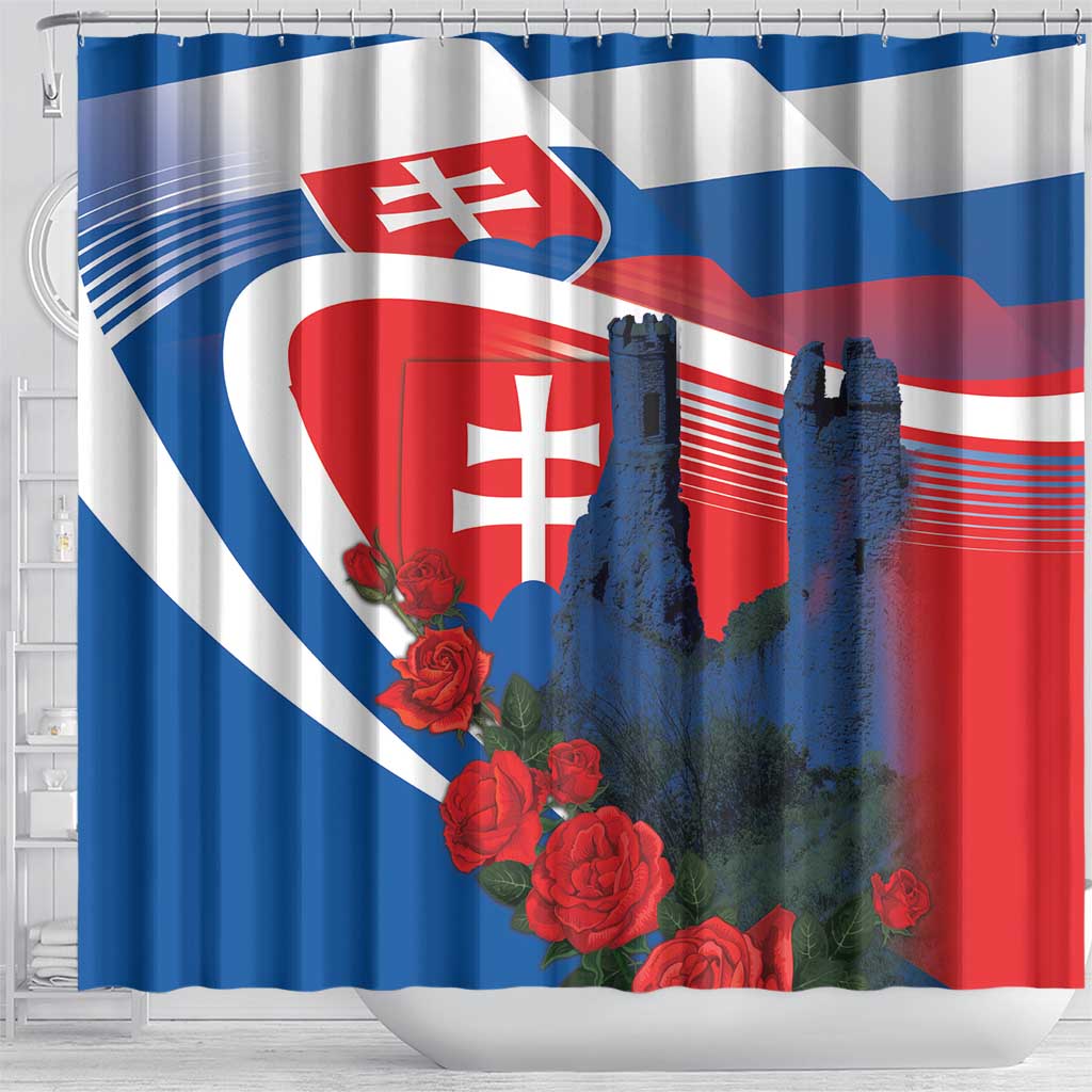 Slovakia Independence Day Shower Curtain Devín Castle Nad Tatrou sa blyska LT18