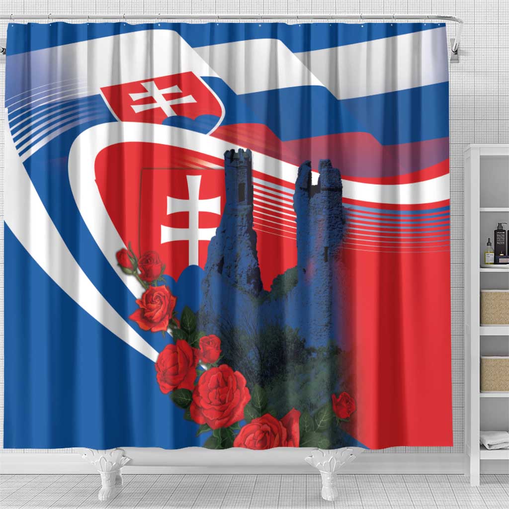 Slovakia Independence Day Shower Curtain Devín Castle Nad Tatrou sa blyska LT18