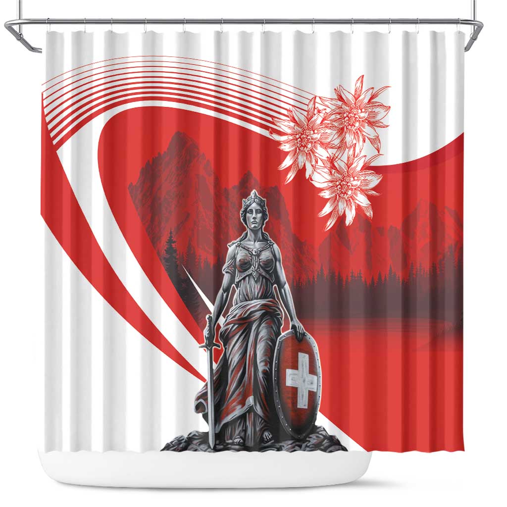 Switzerland Swiss National Day Shower Curtain Helvetia Matterhorn LT18