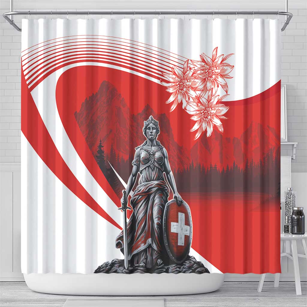 Switzerland Swiss National Day Shower Curtain Helvetia Matterhorn LT18