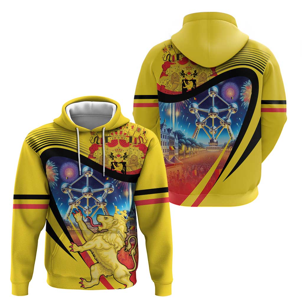 Belgium National Day Hoodie Atomium Leo Belgicus LT18