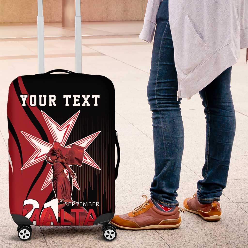 Personalized Malta Independence Day Luggage Cover Maltese Cross With Independence Monument LT18