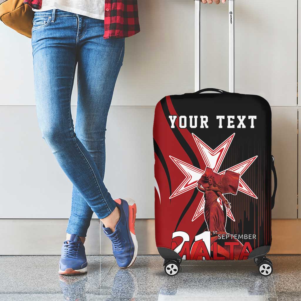 Personalized Malta Independence Day Luggage Cover Maltese Cross With Independence Monument LT18